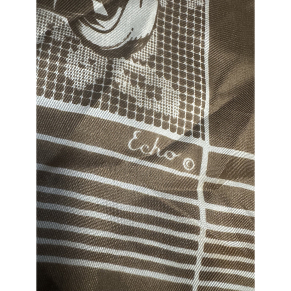 Echo Silk brown scarf RARE color gangster antique car Bonnie & Clyde - Picture 6 of 7